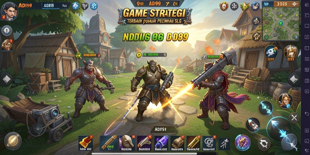 Screenshot gameplay ADI99 yang menampilkan strategi pertarungan yang epik.
