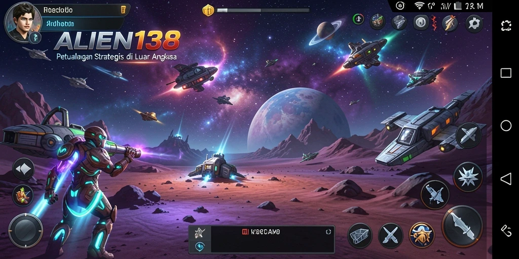Tampilan gameplay seru ALIEN138 dengan strategi luar angkasa.