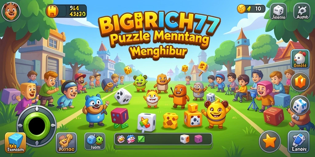 Tampilan permainan Puzzle yang penuh warna dan mengasyikkan.
