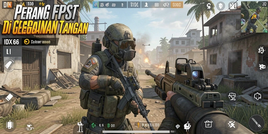 Gameplay <strong>IDX66</strong> yang menampilkan aksi tembak-menembak intens.