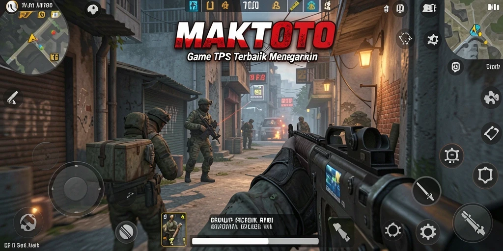 Screenshot gameplay MAKTOTO dengan aksi tembak-menembak seru.
