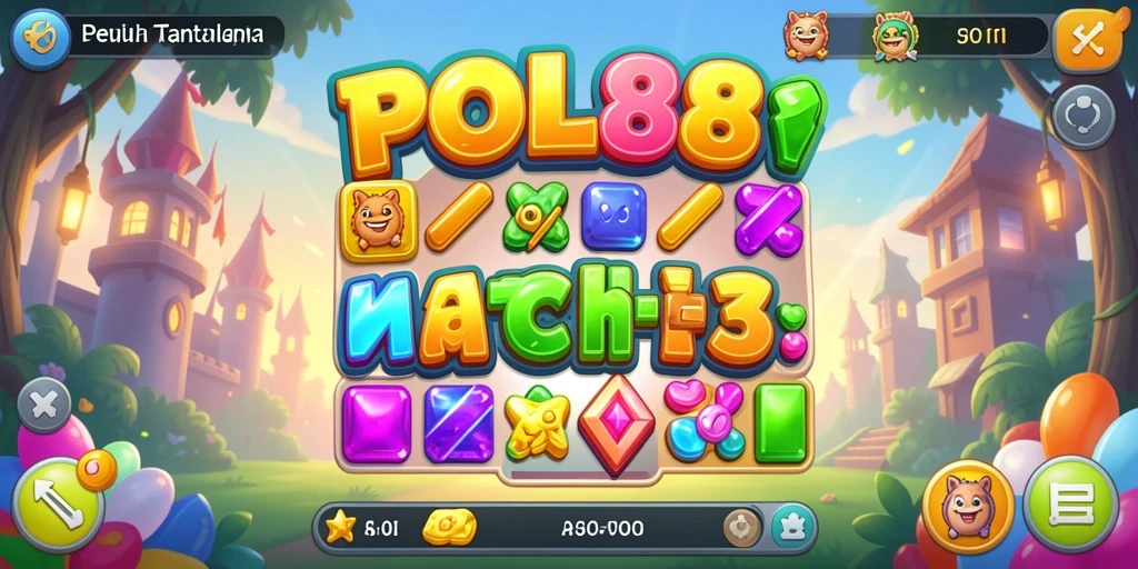 Tangkapan layar dari POL88 menampilkan gameplay seru Match-3.