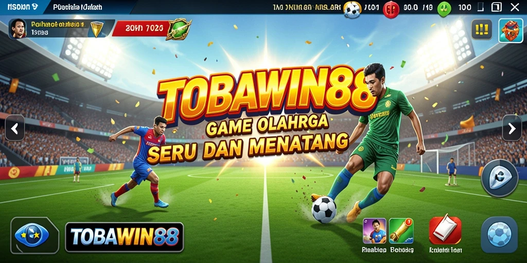 Screenshot menunjukkan aksi seru dalam permainan olahraga TOBAWIN88.