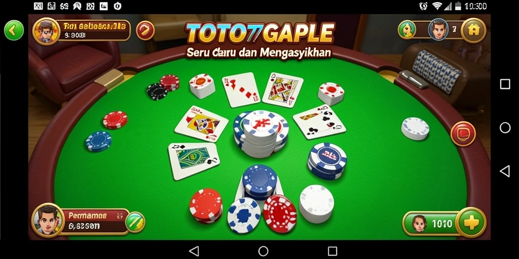 Tampilan permainan Gaple TOTO777 dengan antarmuka yang menarik.