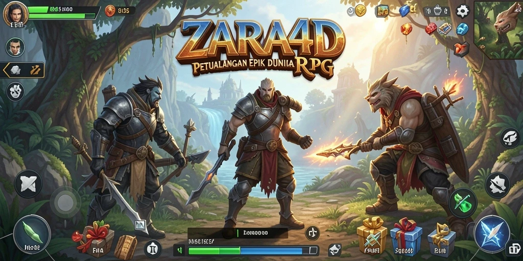 Screenshot menampilkan aksi seru dalam ZARA4D dengan pertarungan epik.